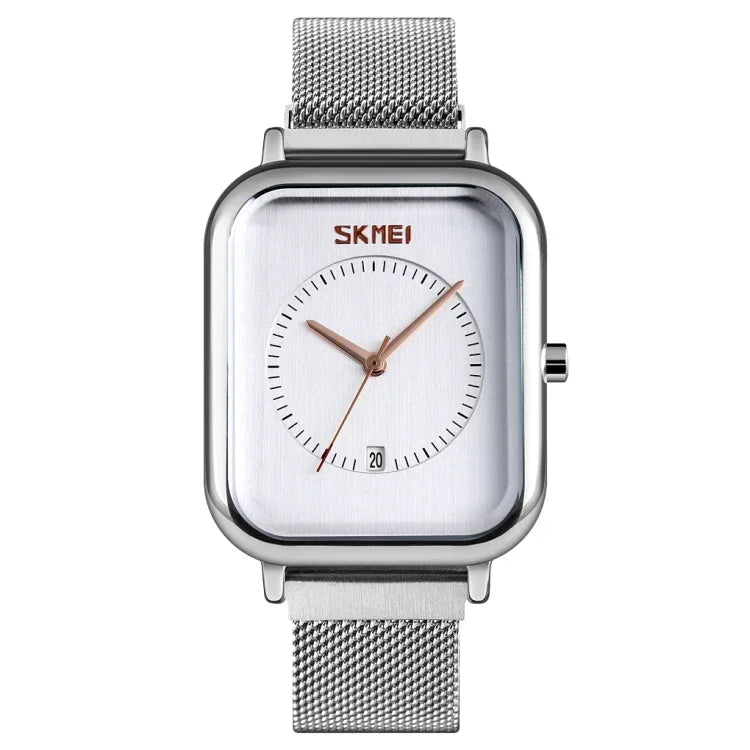 นาฬิกาผู้ชาย SKMEI 9207 แฟชั่นสร้างสรรค์ เรียบง่าย สายตาข่ายแม่เหล็ก สายเหล็ก คู่รัก ควอตซ์