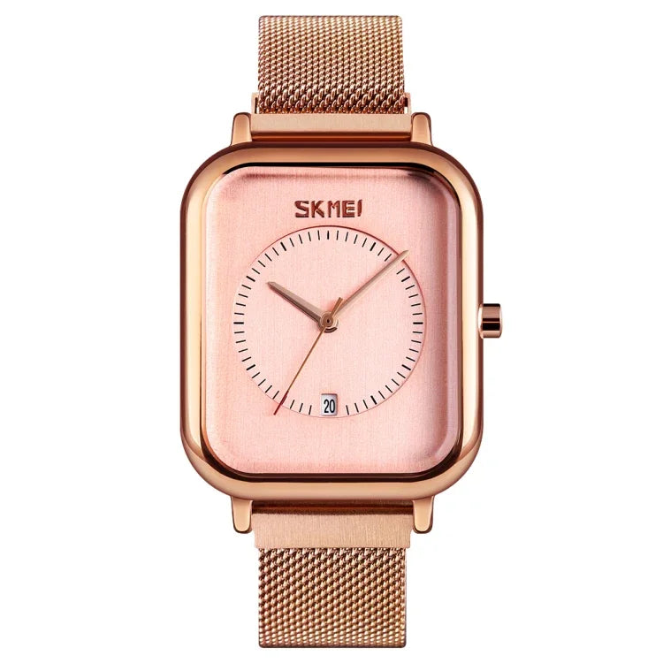นาฬิกาผู้ชาย SKMEI 9207 แฟชั่นสร้างสรรค์ เรียบง่าย สายตาข่ายแม่เหล็ก สายเหล็ก คู่รัก ควอตซ์