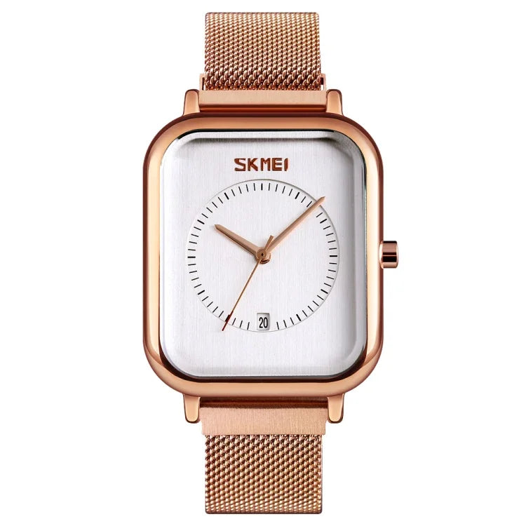 นาฬิกาผู้ชาย SKMEI 9207 แฟชั่นสร้างสรรค์ เรียบง่าย สายตาข่ายแม่เหล็ก สายเหล็ก คู่รัก ควอตซ์