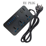 ปลั๊กอเนกประสงค์ T09 3000W แบบเสียบ 3 รู พร้อมช่องชาร์จ USB อัจฉริยะ 6 ช่อง, ปลั๊ก EU, ปลั๊ก US, ปลั๊ก UK