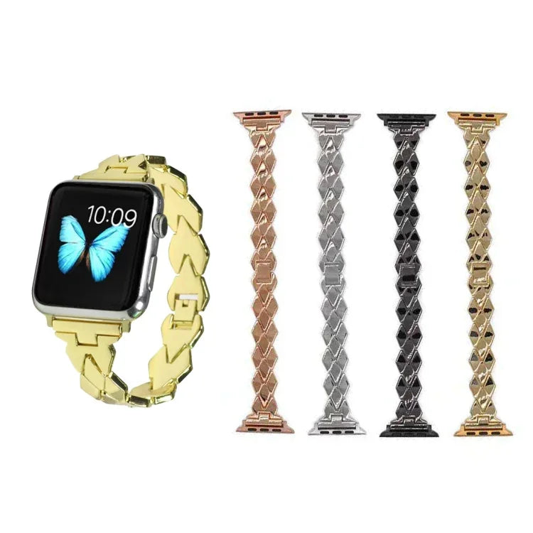 สายสแตนเลสสตีลเพชร สำหรับ Apple Watch Series 5 & 4 ขนาด 40 มม. / 3 & 2 & 1 ขนาด 38 มม., สำหรับ Apple Watch Series 5 & 4 ขนาด 40 มม.