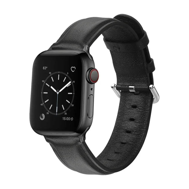 สายรัดนาฬิกาหนังแบบมีรูกลมสำหรับ Apple Watch Series 5 & 4 44 มม. 3 & 2 & 1 42 มม.