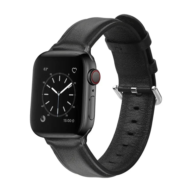 สายรัดนาฬิกาหนังแบบมีรูกลมสำหรับ Apple Watch Series 5 & 4 44 มม. 3 & 2 & 1 42 มม.
