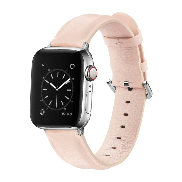 สายรัดนาฬิกาหนังแบบมีรูกลมสำหรับ Apple Watch Series 5 & 4 44 มม. 3 & 2 & 1 42 มม.