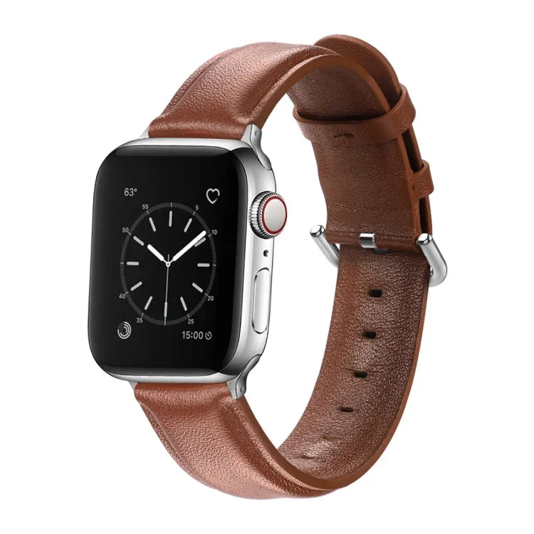 สายรัดนาฬิกาหนังแบบมีรูกลมสำหรับ Apple Watch Series 5 & 4 44 มม. 3 & 2 & 1 42 มม.