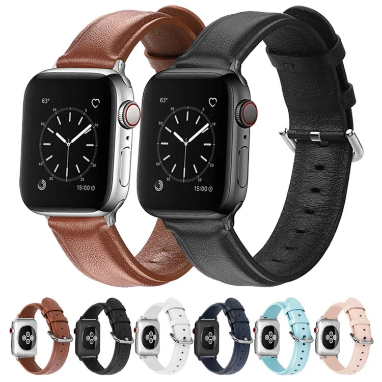 สายรัดนาฬิกาหนังแบบมีรูกลมสำหรับ Apple Watch Series 5 & 4 44 มม. 3 & 2 & 1 42 มม.