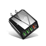 ที่ชาร์จเร็ว 30W QC 3.0 USB + 3 พอร์ต USB 2.0 สำหรับโทรศัพท์มือถือ แท็บเล็ต PC แบบอเนกประสงค์ ปลั๊ก US, ปลั๊ก US