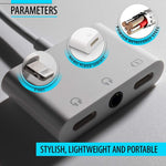 ZS-KL21820 อะแดปเตอร์ 3 in 1 8 Pin เป็นพอร์ตชาร์จ 8 Pin + แจ็คหูฟัง 8 Pin + แจ็คหูฟัง 3.5 มม.