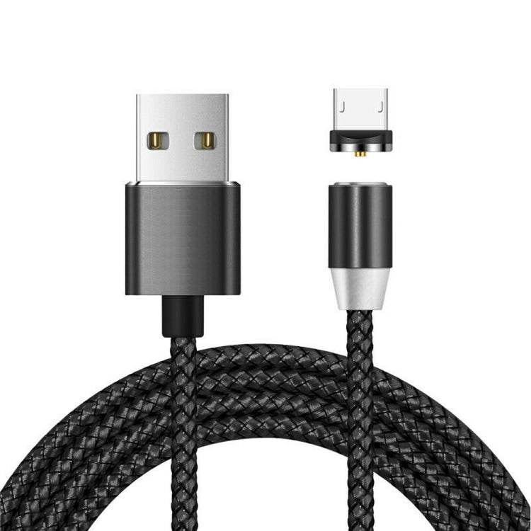 สายชาร์จแม่เหล็กโลหะไนลอนถักสองสี USB เป็น Micro USB, ความยาวสาย: 1m, Micro USB