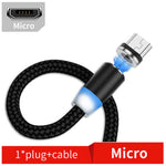 สายชาร์จแม่เหล็กโลหะไนลอนถักสองสี USB เป็น Micro USB, ความยาวสาย: 1m, Micro USB