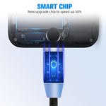 สายชาร์จแม่เหล็กโลหะไนลอนถักสองสี USB เป็น Micro USB, ความยาวสาย: 1m, Micro USB