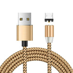 สายชาร์จแม่เหล็กโลหะไนลอนถักสองสี USB เป็น Micro USB, ความยาวสาย: 1m, Micro USB
