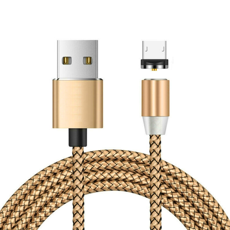 สายชาร์จแม่เหล็กโลหะไนลอนถักสองสี USB เป็น Micro USB, ความยาวสาย: 1m, Micro USB