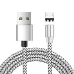 สายชาร์จแม่เหล็กโลหะไนลอนถักสองสี USB เป็น Micro USB, ความยาวสาย: 1m, Micro USB
