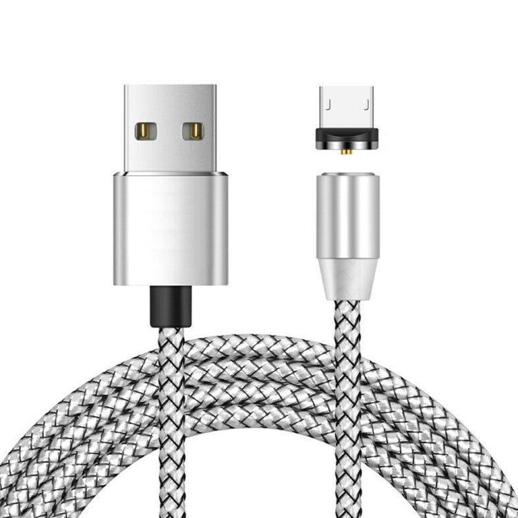 สายชาร์จแม่เหล็กโลหะไนลอนถักสองสี USB เป็น Micro USB, ความยาวสาย: 1m, Micro USB