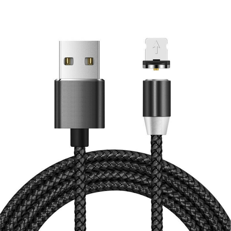 สายชาร์จข้อมูลแม่เหล็ก USB เป็น 8 Pin ตัวผู้ โลหะไนลอนถักสองสี, ความยาวสาย: 1 ม., 8 Pin