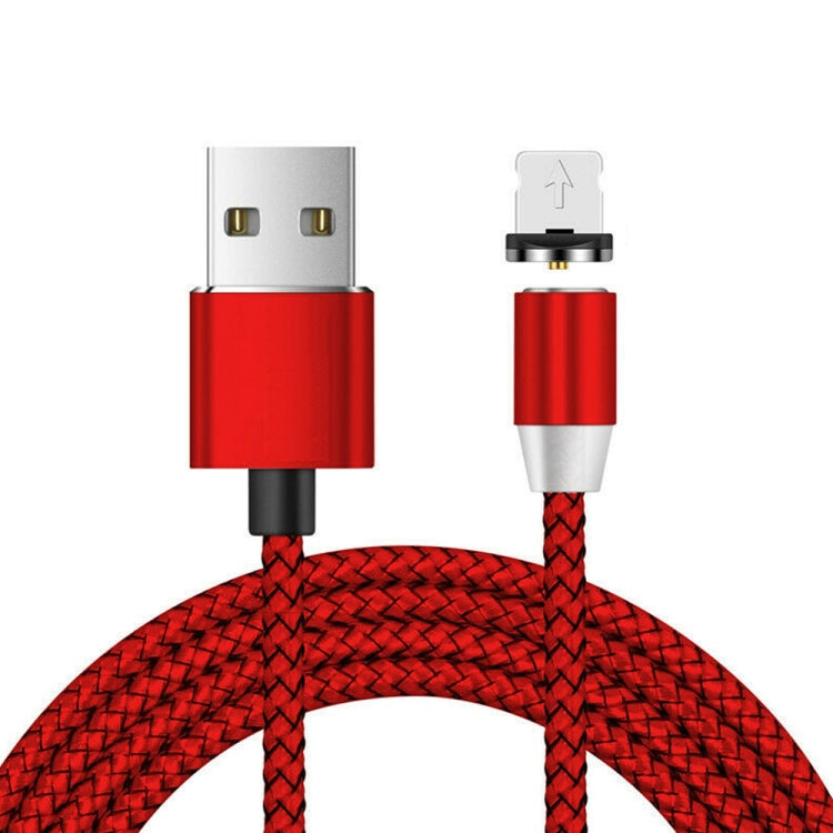 สายชาร์จข้อมูลแม่เหล็ก USB เป็น 8 Pin ตัวผู้ โลหะไนลอนถักสองสี, ความยาวสาย: 1 ม., 8 Pin