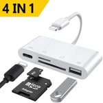 ZS-S1827 อะแดปเตอร์อ่านการ์ด 4 in 1 SD Card + TF Card + 8 Pin ชาร์จ + USB เป็น 8 Pin สำหรับกล้อง รองรับระบบ iOS ทุกเวอร์ชัน