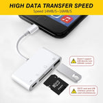 ZS-S1827 อะแดปเตอร์อ่านการ์ด 4 in 1 SD Card + TF Card + 8 Pin ชาร์จ + USB เป็น 8 Pin สำหรับกล้อง รองรับระบบ iOS ทุกเวอร์ชัน