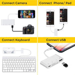 ZS-S1827 อะแดปเตอร์อ่านการ์ด 4 in 1 SD Card + TF Card + 8 Pin ชาร์จ + USB เป็น 8 Pin สำหรับกล้อง รองรับระบบ iOS ทุกเวอร์ชัน