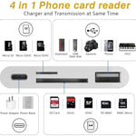 ZS-S1827 อะแดปเตอร์อ่านการ์ด 4 in 1 SD Card + TF Card + 8 Pin ชาร์จ + USB เป็น 8 Pin สำหรับกล้อง รองรับระบบ iOS ทุกเวอร์ชัน