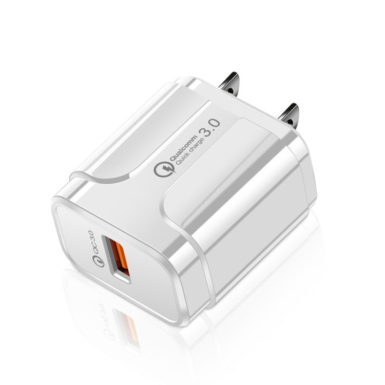 ที่ชาร์จพกพา QC3.0 18W USB พอร์ต ชาร์จเร็วอเนกประสงค์ พร้อมปลั๊ก US, ปลั๊ก US