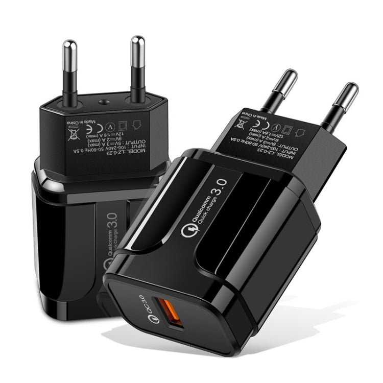 ที่ชาร์จพกพา QC3.0 18W USB พอร์ต ชาร์จเร็วอเนกประสงค์ พร้อมปลั๊ก EU, ปลั๊ก EU