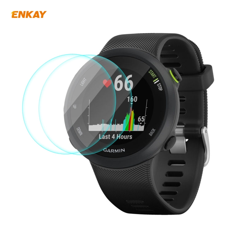 2 PCS ENKAY Hat-Prince 0.2mm 9H 2.15D Curved Edge Tempered Glass Screen Protector  Watch Film, For Garmin Forerunner 45 / 45S, For Garmin Forerunner 735 / 735XT, For Garmin Instinct Tactical, For Garmin Approach S62, For Garmin Swim 2