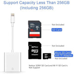 ZS-KL21810 อะแดปเตอร์อ่านการ์ดกล้อง 8 พินเป็น SD รองรับระบบ iOS ทุกเวอร์ชัน พร้อมช่องใส่การ์ด SD