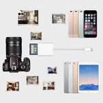 ZS-KL21810 อะแดปเตอร์อ่านการ์ดกล้อง 8 พินเป็น SD รองรับระบบ iOS ทุกเวอร์ชัน พร้อมช่องใส่การ์ด SD