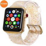 สำหรับ Apple Watch Series 5 & 4 ขนาด 44 มม. / 3 & 2 & 1 ขนาด 42 มม. สายซิลิโคนกลิตเตอร์