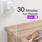ชุดสายข้อมูล 2 in 1 USB ถึง USB-C / Type-C + ที่ชาร์จเร็ว 30W QC 3.0 4 พอร์ต USB สำหรับโทรศัพท์มือถือ แท็บเล็ต PC แบบอเนกประสงค์ ปลั๊ก US, ชุด USB-C / Type-C ปลั๊ก US