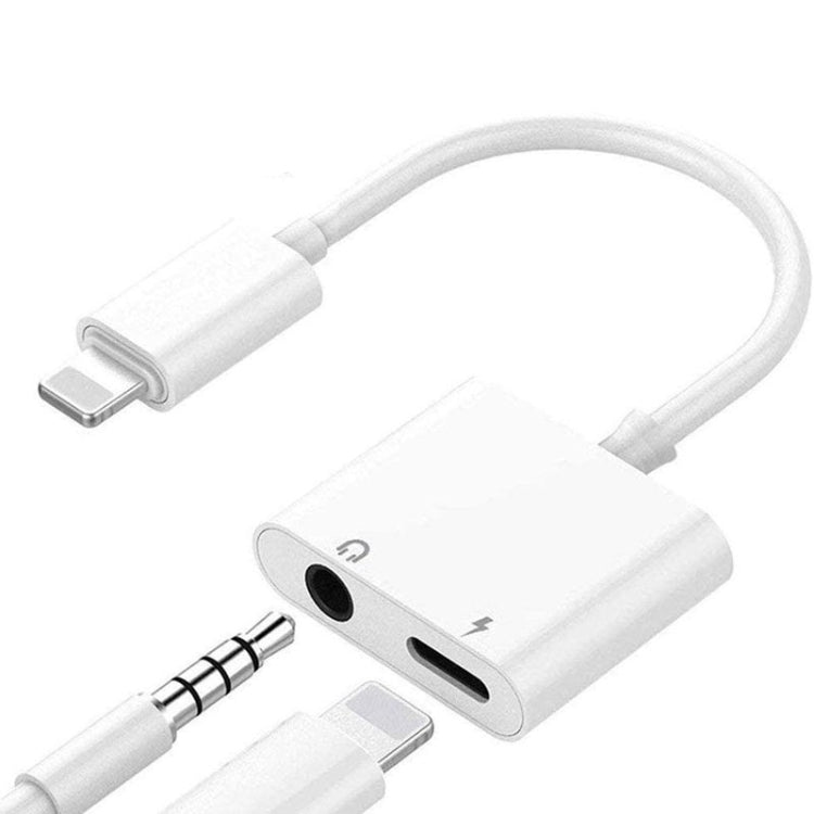 ZS-KL21804 อะแดปเตอร์ 2 in 1 8 พิน เป็น 3.5 มม. + ช่องชาร์จ 8 พิน, อะแดปเตอร์หูฟัง, เหมาะสำหรับระบบ IOS ทุกเวอร์ชัน, 8 พิน + 3.5 มม.