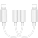 Zs-kl21836 อะแดปเตอร์หูฟัง 2 ชิ้น 8 พิน เป็น 3.5 มม., รองรับระบบ iOS ทุกเวอร์ชัน