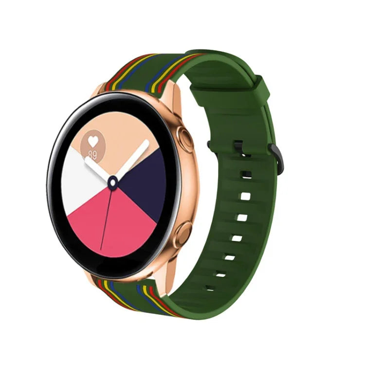 สายรัดซิลิโคนลายเส้น 20mm สำหรับ Huami Amazfit GTS / Samsung Galaxy Watch Active 2 / Huawei Watch GT2 42MM
