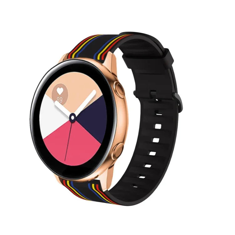 สายรัดซิลิโคนลายเส้น 20mm สำหรับ Huami Amazfit GTS / Samsung Galaxy Watch Active 2 / Huawei Watch GT2 42MM