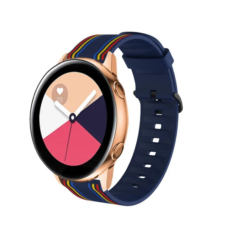 สายรัดซิลิโคนลายเส้น 20mm สำหรับ Huami Amazfit GTS / Samsung Galaxy Watch Active 2 / Huawei Watch GT2 42MM