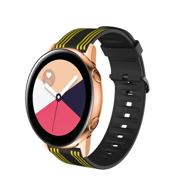 สายรัดซิลิโคนลายเส้น 20mm สำหรับ Huami Amazfit GTS / Samsung Galaxy Watch Active 2 / Huawei Watch GT2 42MM