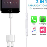ZS-S1802 ตัวแปลงหูฟัง 2 in 1 8 Pin ตัวผู้เป็น 8 Pin ชาร์จ + 8 Pin ตัวเมียเสียง รองรับการโทรและควบคุมสาย Compatible กับระบบ IOS ทุกเวอร์ชัน