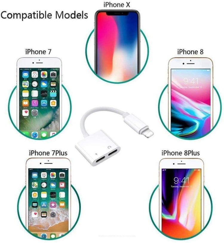 ZS-S1802 ตัวแปลงหูฟัง 2 in 1 8 Pin ตัวผู้เป็น 8 Pin ชาร์จ + 8 Pin ตัวเมียเสียง รองรับการโทรและควบคุมสาย Compatible กับระบบ IOS ทุกเวอร์ชัน