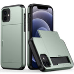 For iPhone 12 5.4 Shockproof Rugged Armor Protective Case with Card Slot, For iPhone 12 mini