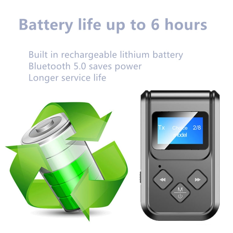 T15 เครื่องรับส่งเพลงบลูทูธ 5.0 2 in 1 พร้อมหน้าจอ, T15