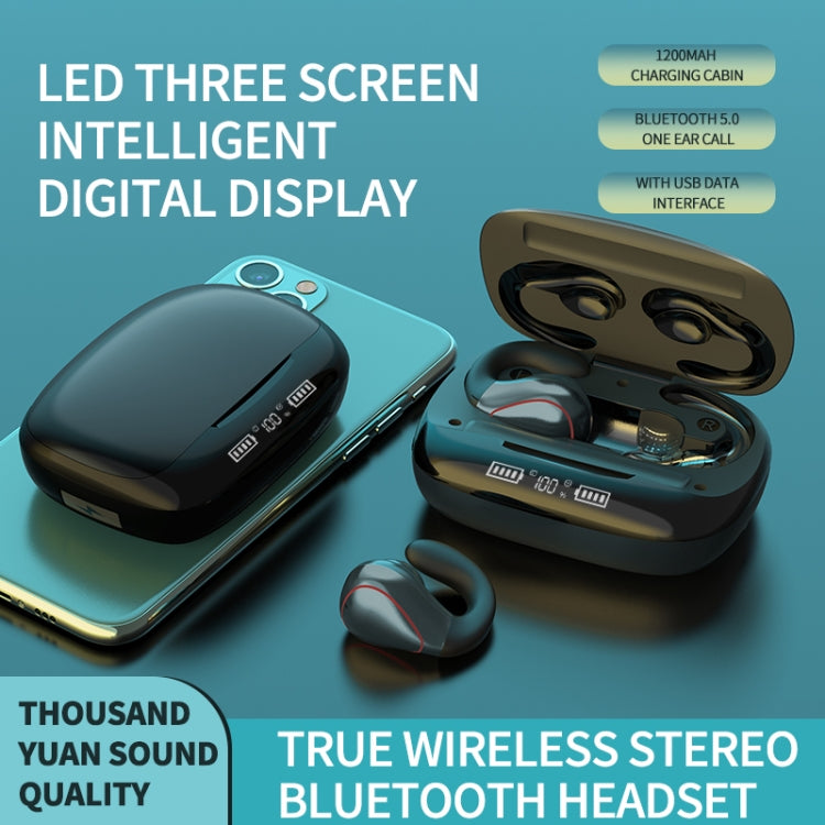 T20 หูฟังบลูทูธ TWS 5.0 แบบสัมผัส พร้อมจอแสดงแบตเตอรี่ LED 3 ดวง และกล่องชาร์จ รองรับการโทรและผู้ช่วยเสียง
