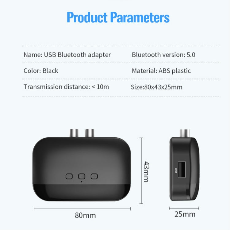 B20 NFC Bluetooth 5.0 ตัวรับสัญญาณเพลงในรถยนต์ รองรับการโทรแฮนด์ฟรี & TF Card & U Disk