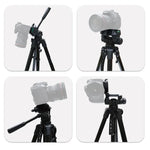 L-3600 ขาตั้งกล้องถ่ายทอดสด พร้อมกันสั่นสามมิติ แผ่นปลดเร็วถอดได้ ปรับความสูง 62-170 ซม. สำหรับกล้อง SLR ไฟถ่ายทอดสด โปรเจคเตอร์ (สีดำ), L-3600