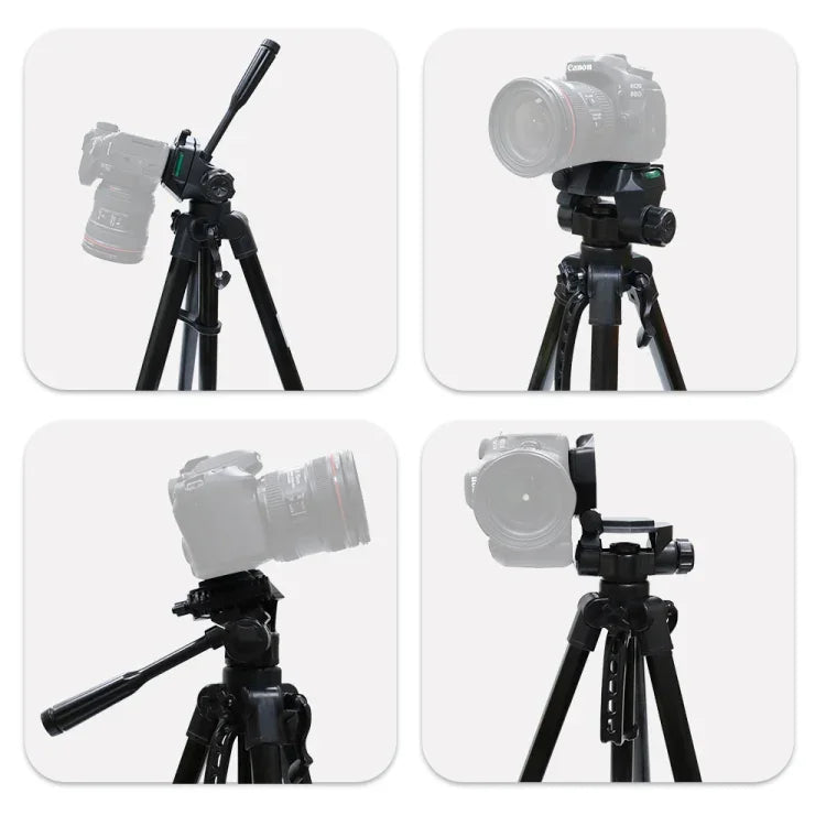 L-3600 ขาตั้งกล้องถ่ายทอดสด พร้อมกันสั่นสามมิติ แผ่นปลดเร็วถอดได้ ปรับความสูง 62-170 ซม. สำหรับกล้อง SLR ไฟถ่ายทอดสด โปรเจคเตอร์ (สีดำ), L-3600