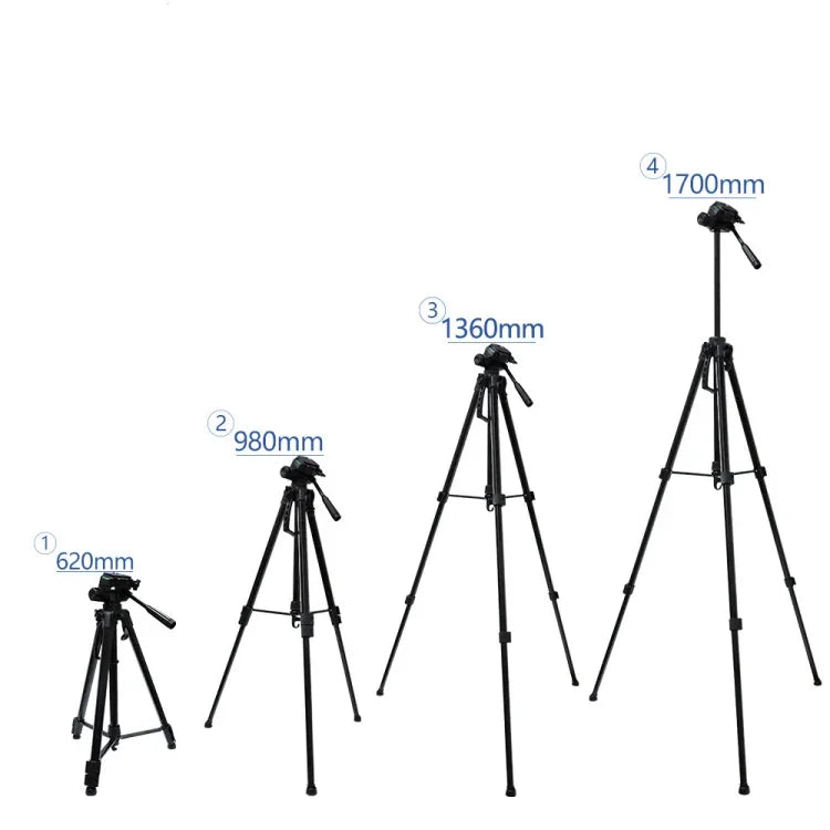 L-3600 ขาตั้งกล้องถ่ายทอดสด พร้อมกันสั่นสามมิติ แผ่นปลดเร็วถอดได้ ปรับความสูง 62-170 ซม. สำหรับกล้อง SLR ไฟถ่ายทอดสด โปรเจคเตอร์ (สีดำ), L-3600