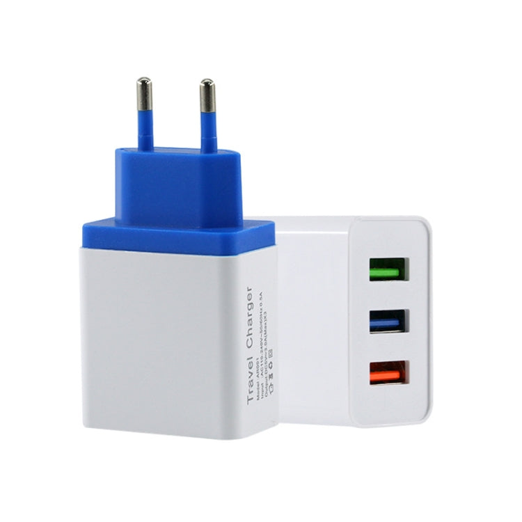 ที่ชาร์จมือถือเดินทาง 2A 3USB ปลั๊ก EU