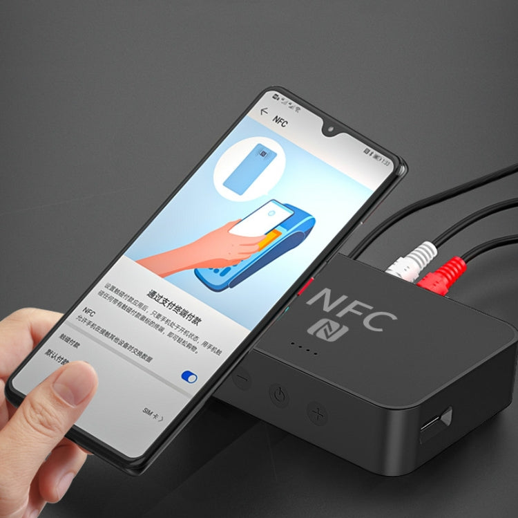 R6 NFC Bluetooth 5.0 เครื่องรับสัญญาณเพลงตั้งโต๊ะ Bluetooth รองรับการ์ด TF