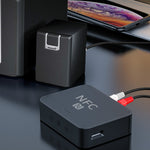 R6 NFC Bluetooth 5.0 เครื่องรับสัญญาณเพลงตั้งโต๊ะ Bluetooth รองรับการ์ด TF